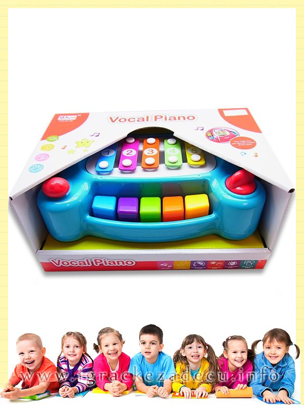 Muzički piano i udaraljke za decu - plavi - Image 3