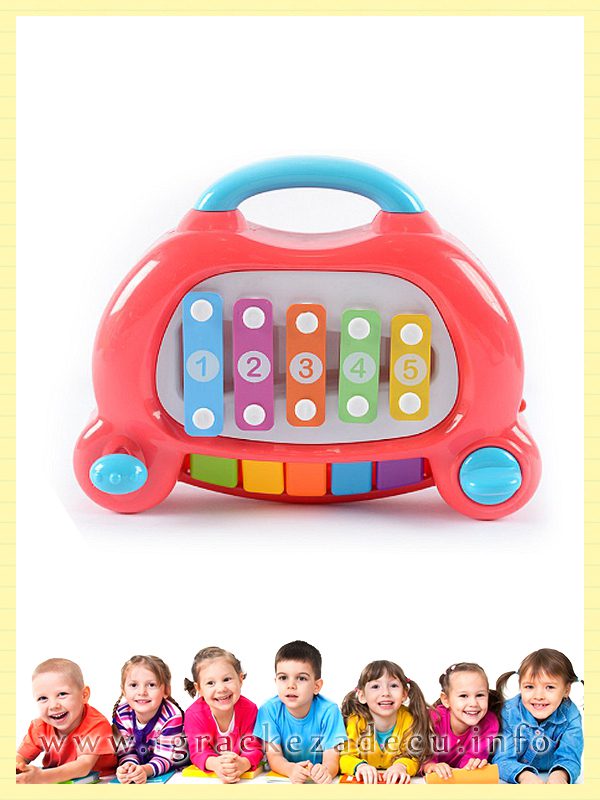 Muzički piano i udaraljke za decu - roze - Image 2