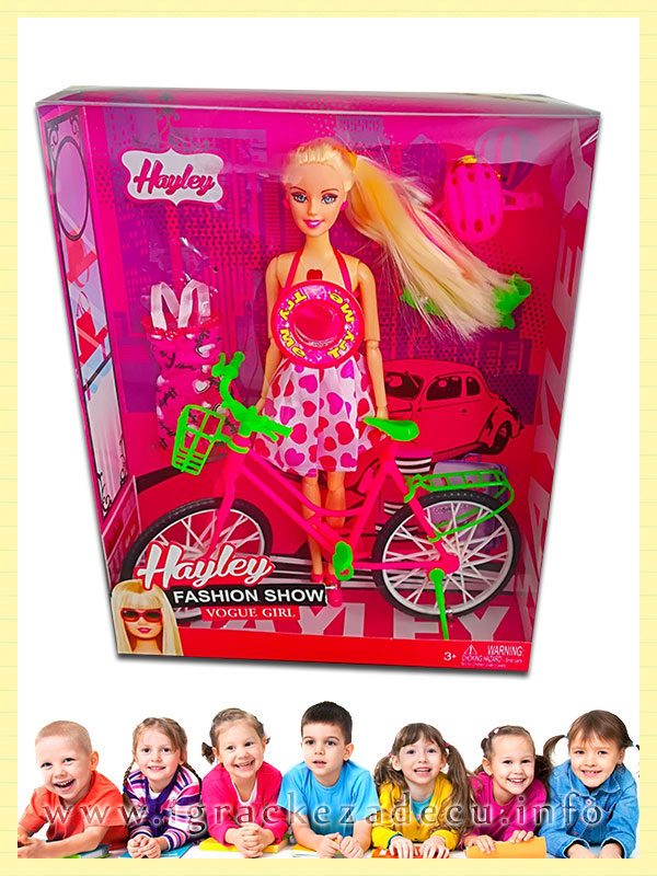 Heyley  lutka u suknjici fashion girl sa biciklom