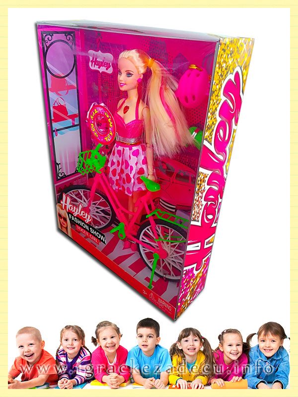 Heyley  lutka u suknjici fashion girl sa biciklom - Image 3