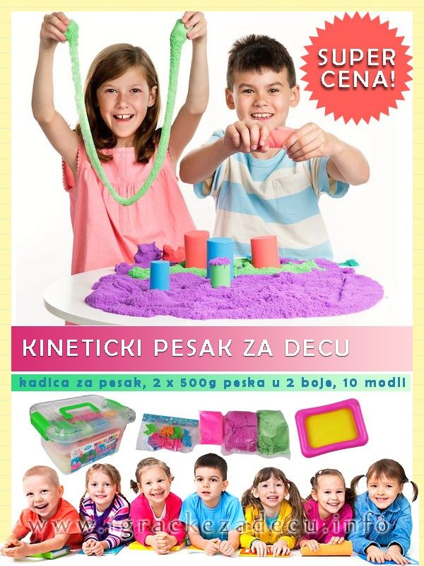 Kinetički pesak za modeliranje 1kg sa 10 modli