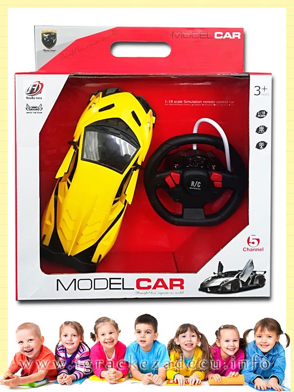 Sportski trkački auto na daljinski žuti