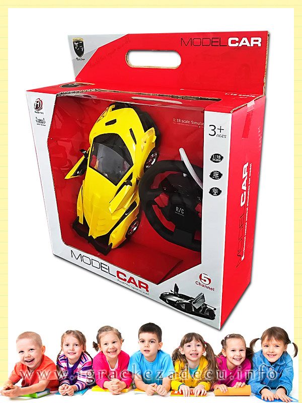 Sportski trkački auto na daljinski žuti - Image 3
