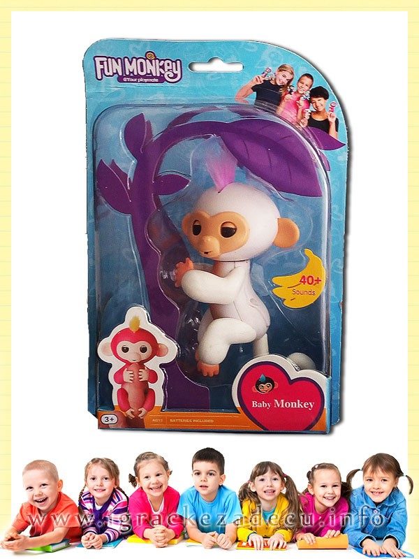 Fun Monkey Fingerlings - zabavni majmuncic beli
