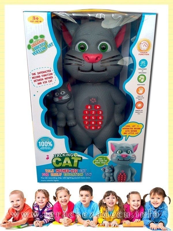Veliki brbljivi mačak Talking Tom sa malom macom - Image 2