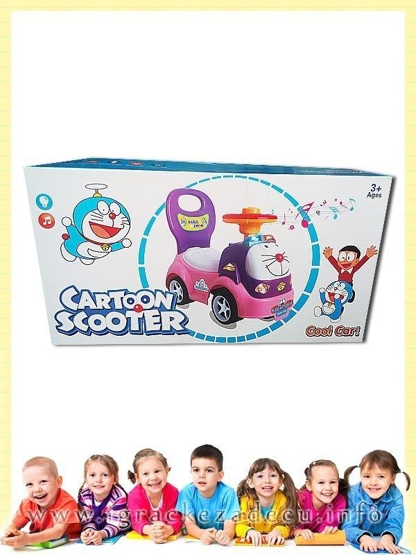 Guralica za decu bez pedala Doraemon - roza - Image 2