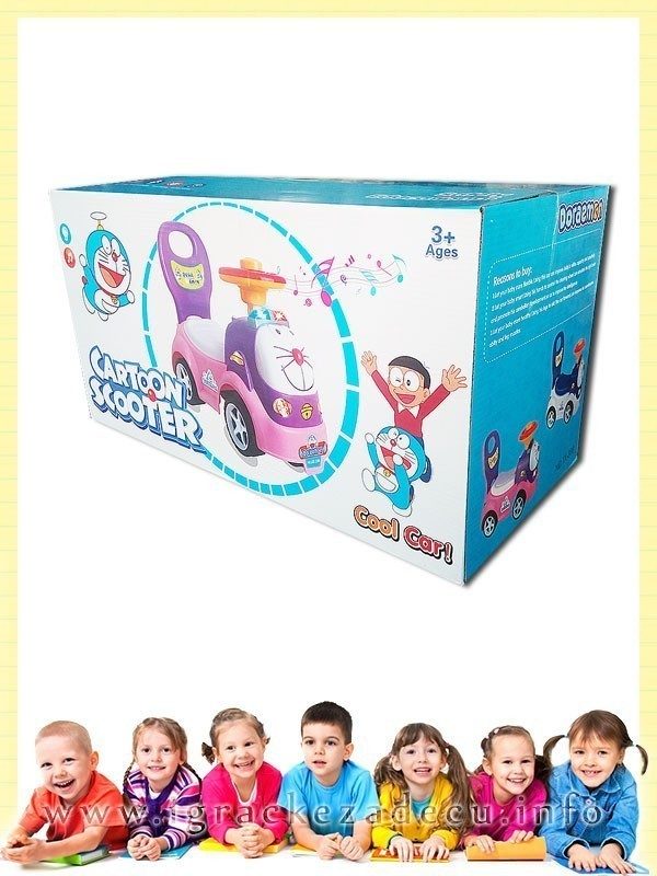 Guralica za decu bez pedala Doraemon - roza - Image 3