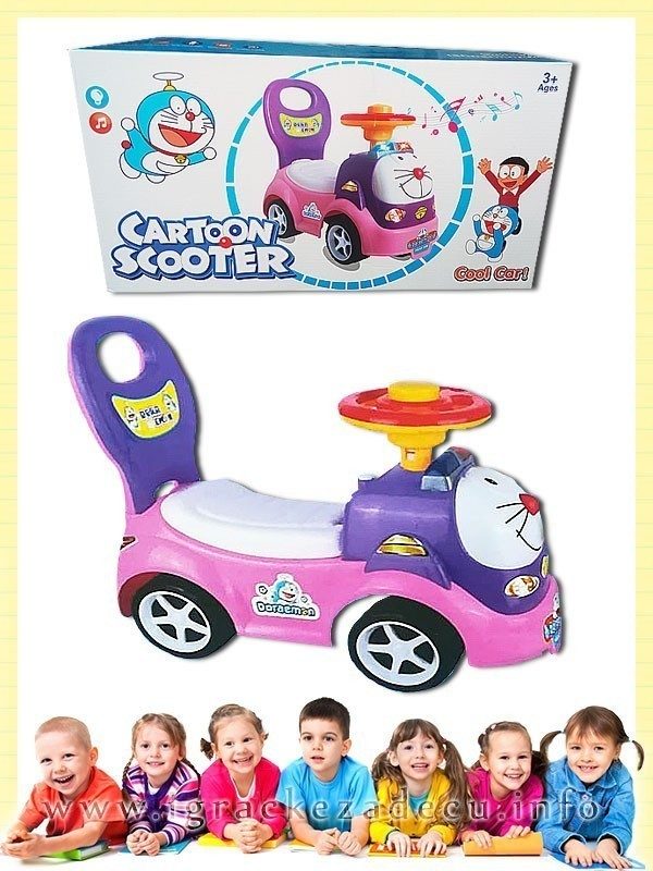 Guralica za decu bez pedala Doraemon - roza