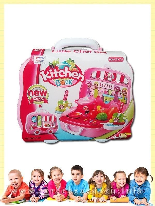 Kuhinja za decu mini kofer - rozi - Image 2