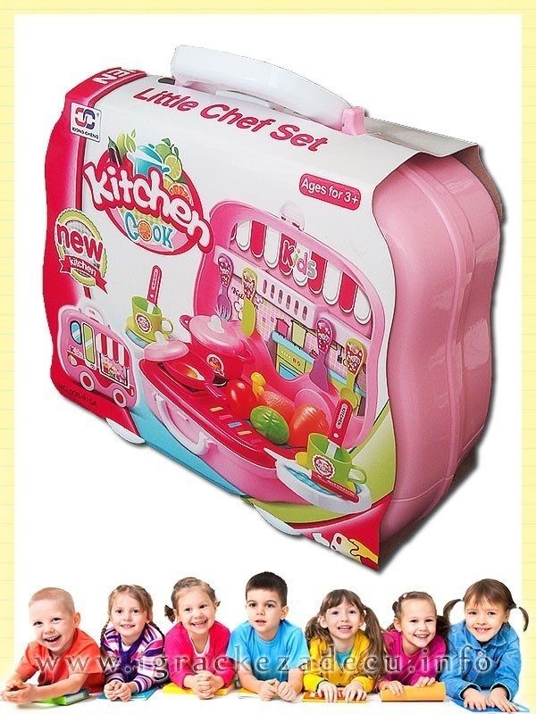 Kuhinja za decu mini kofer - rozi - Image 3
