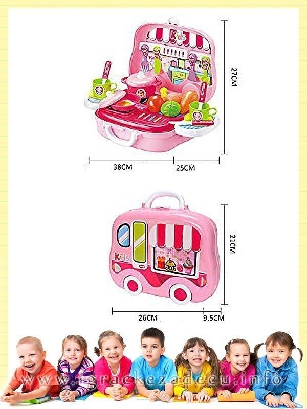 Kuhinja za decu mini kofer - rozi - Image 4