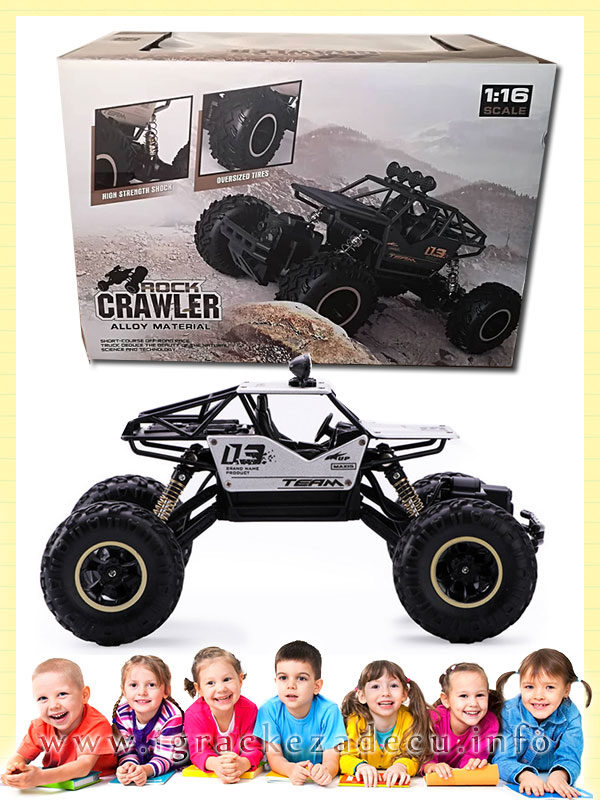 Rock Crawler metalni dzip na daljinski sivi - Image 2
