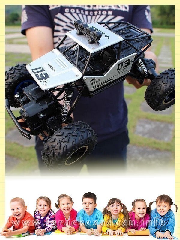 Rock Crawler metalni dzip na daljinski sivi - Image 3