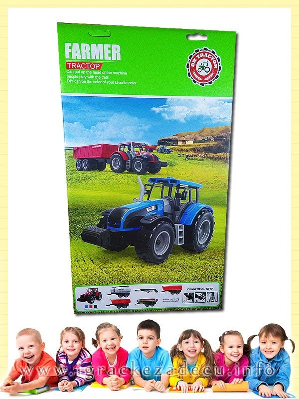 Deciji Traktor sa dve prikolice za male domacine - Image 4