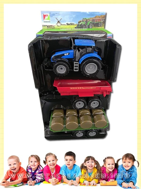 Deciji Traktor sa dve prikolice za male domacine - Image 3