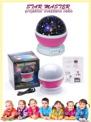 Star master lampa zvezdano nebo koje se rotira – roze
