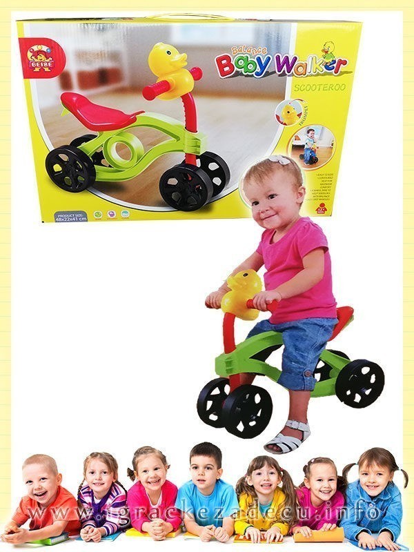 Deciji cetvorocikl Scootero walker - zeleni
