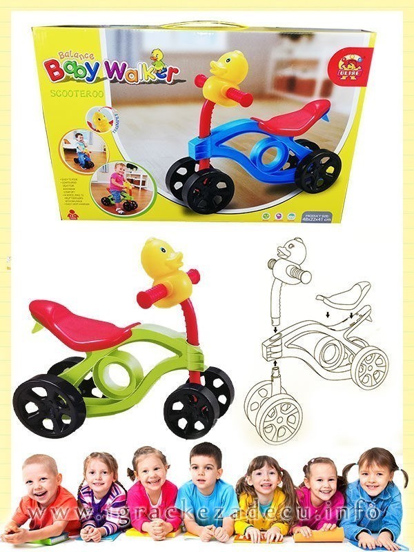 Deciji cetvorocikl Scootero walker - zeleni - Image 2