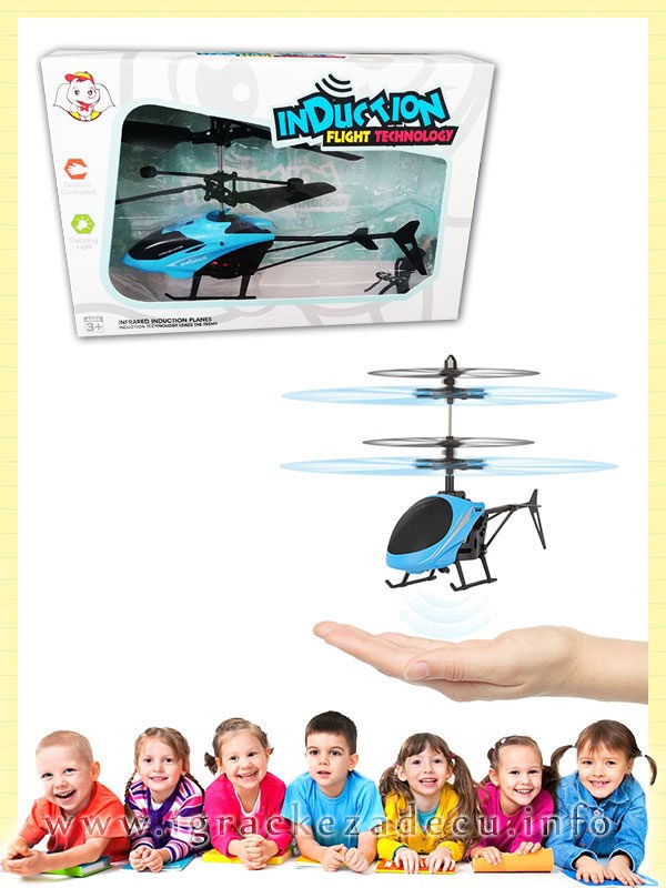 Helikopter sa senzorom za dlan - plavi