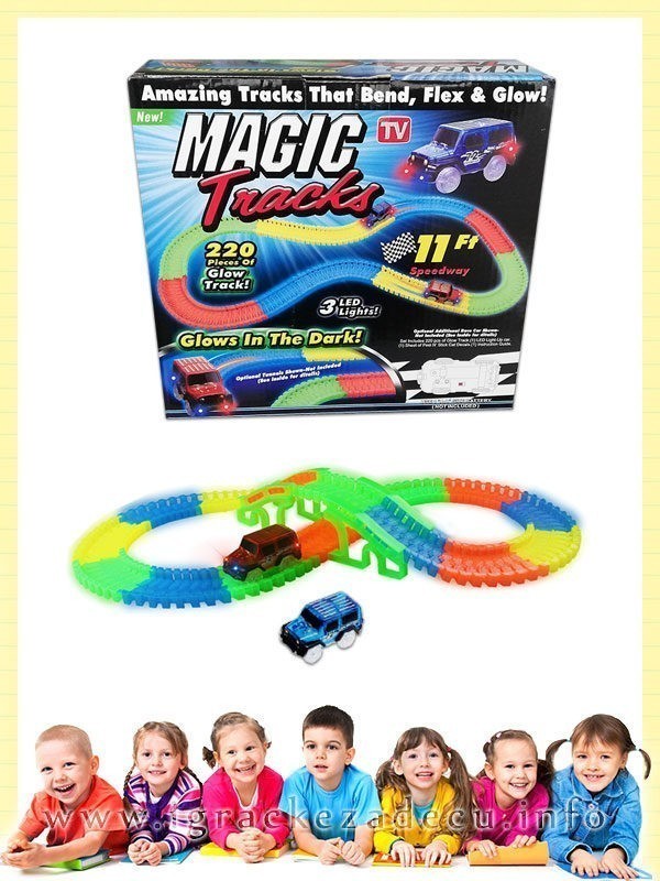 Magična staza set 220 delova sa DVA svetleća automobila i JEDNIM mostićem - Magic tracks - Image 2
