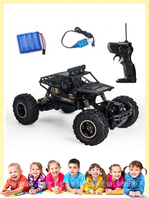 Rock Crawler metalni dzip crni na daljinski - Image 2