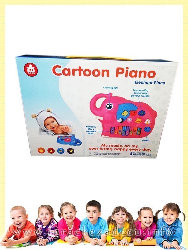 Roze slonče muzički piano igračka za malu decu - Image 2
