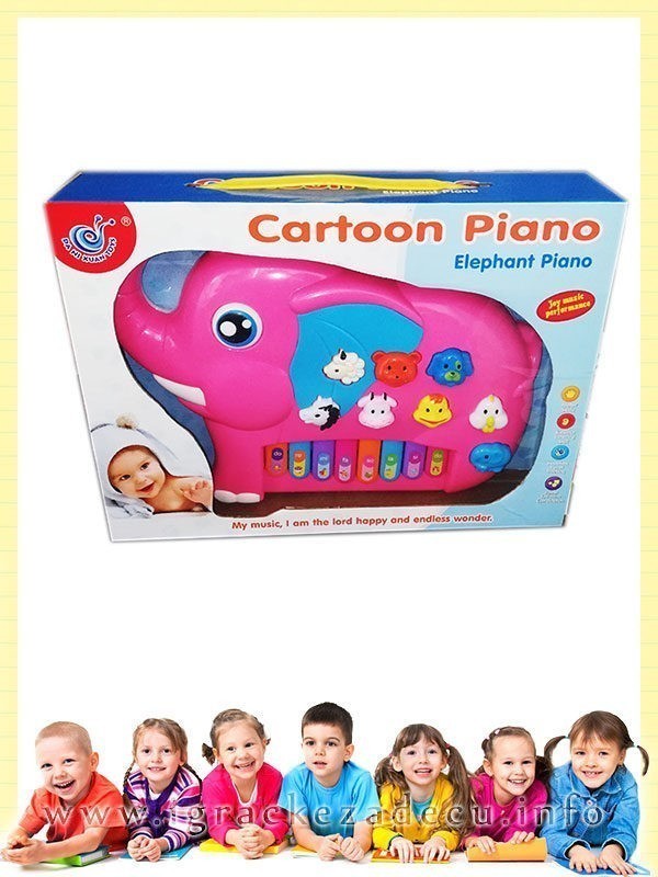 Roze slonče muzički piano igračka za malu decu
