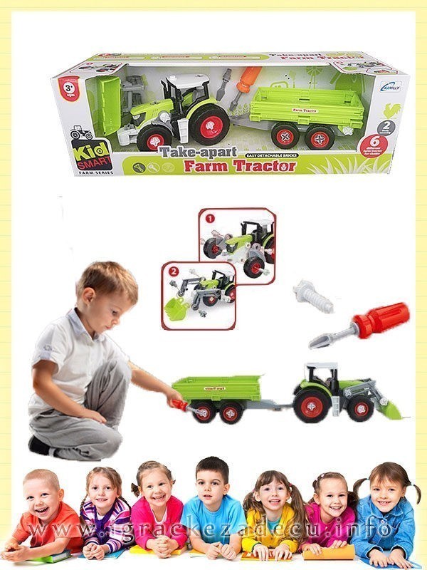 Deciji Traktor sa prikolicom i kasikom