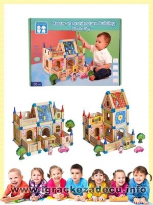 Dečiji drveni zamak konstruktor kocke