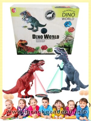 T-Rex dinosaurus sa projektorom koji nosi jaja