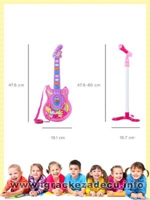 Decija svetlucava gitara sa mikrofonom i stalkom
